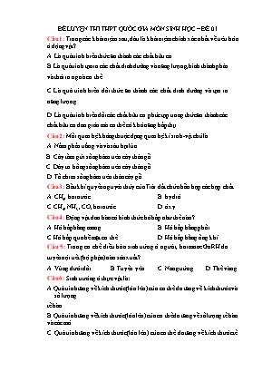 Đề luyện thi THPT Quốc gia môn Sinh học  Đề 01